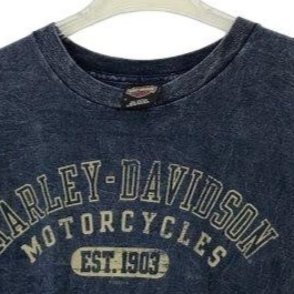 Harley Davidson Manatee River Bradenton FL M Blue Tshirt Short Sleeve Crew Neck - Picture 5 of 9